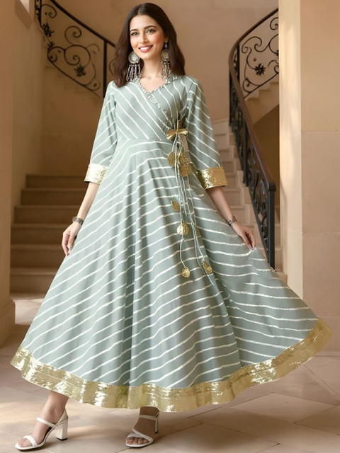 SZN Striped Flared Maxi Ethnic Dress