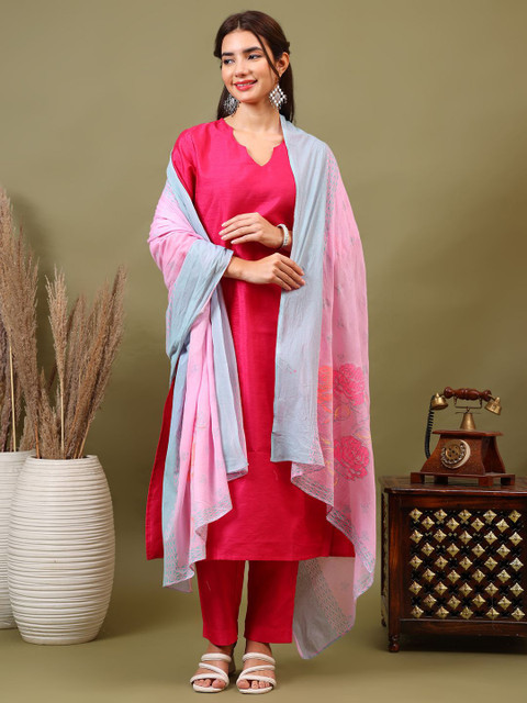 Sangria Floral Printed Pure Cotton Dupatta