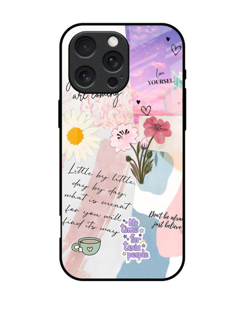 QRIOH Floral Printed iPhone 16 Pro Max Back Case Mobile Accessories