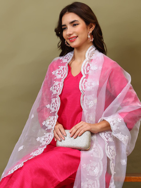 Sangria Embroidered Dupatta - Image 5