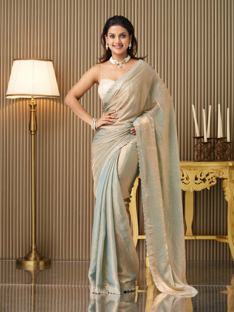 Kalista Embellished Beads and Stones Tissue Saree