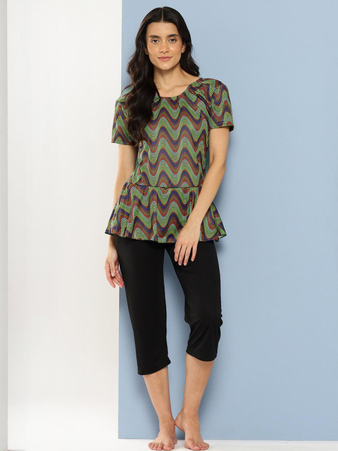 Muhuratam Women Green Nylon Swimwear