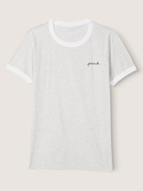 Victoria's Secret Women Plus Size Typography Printed Round Neck Pure Cotton T-shirt - Image 3