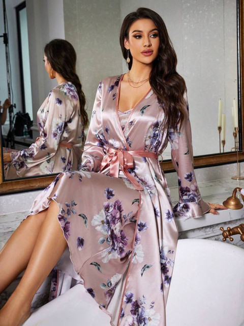 UDHATIKRAMAN Printed Maxi Nightdress