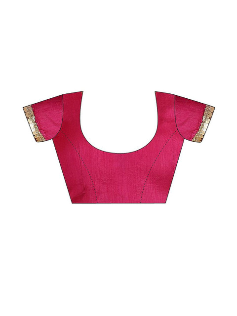 Sangria Striped Embellished Pure Georgette Saree With Unstitched Blouse - Image 4