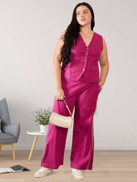 Sztori Pure Cotton V-Neck Waistcoat With Trouser Co-Ords - Image 6