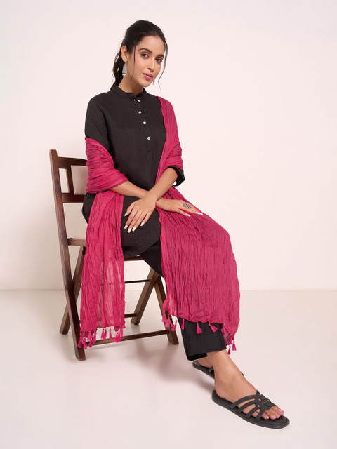 RANGMANCH BY PANTALOONS Pure Cotton Tasselled Dupatta