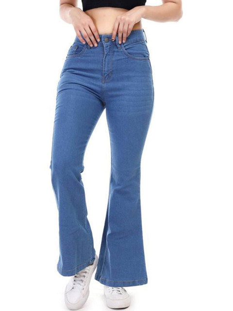 ZARISTAA Women Wide Leg High-Rise Stretchable Jeans