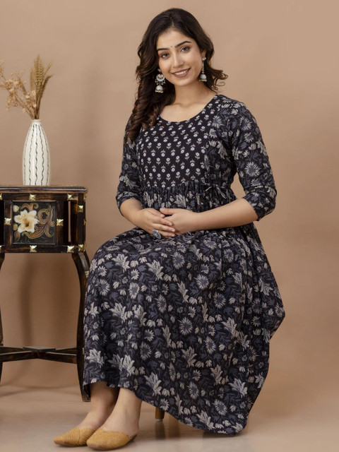 CLOTHYCORP Pure Cotton Feeding Kurti with Zipper