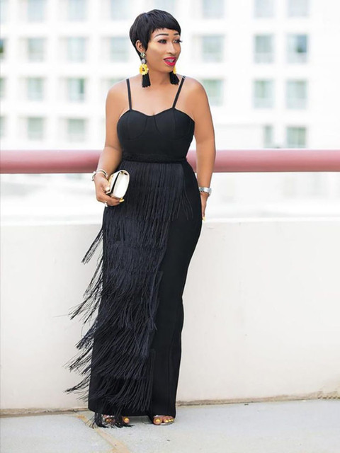 JC Mode Plus Size Shoulder Straps Maxi Dress
