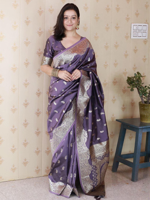 ELITE WEAVES Woven Design Silk Blend Banarasi Saree