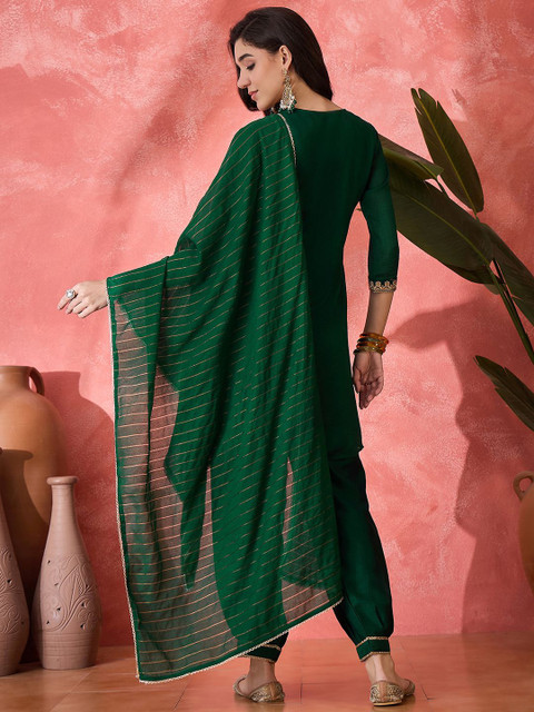 Sangria Women Solid Kurta with Salwar & Dupatta - Image 6