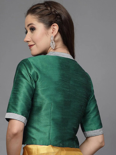 Utsav Fashion Colour Blocked Saree Blouse - Image 2