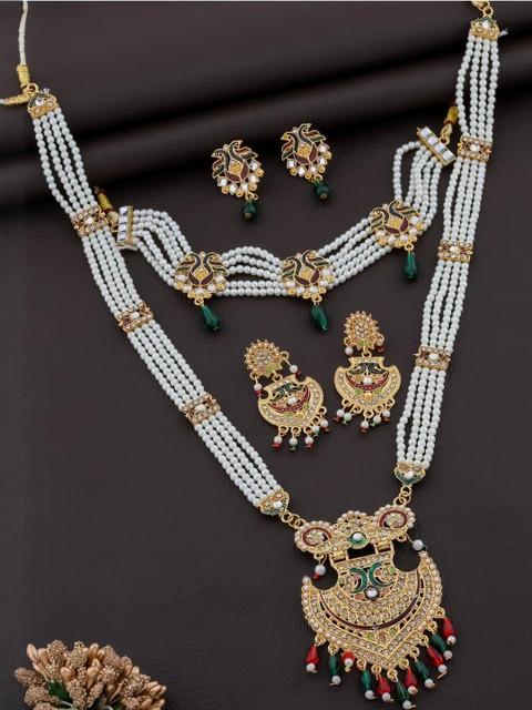 Anouk Traditional Beaded Gold-Plated Temple Jewellery Set