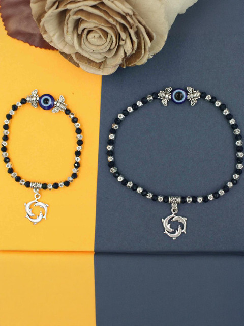 gurjari jewellers Women Ethnic Artificial Beads Silver Alloy Anklet