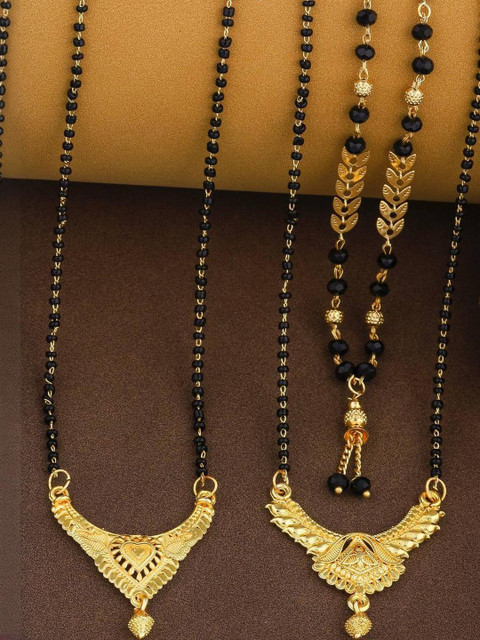 Bhanu diam Women Pack of 1 Gold plated Artificial Beads Mangalsutra And Earring Set