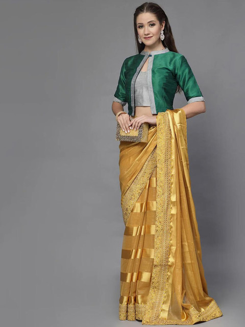 Utsav Fashion Colour Blocked Saree Blouse - Image 3