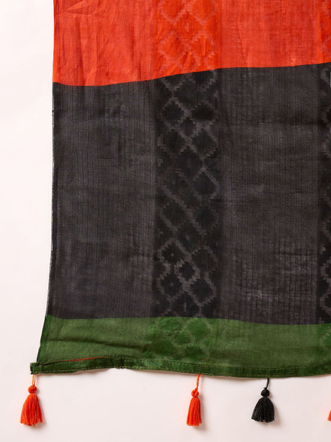 Anouk Ethnic Motifs Zari Tussar Saree - Image 6