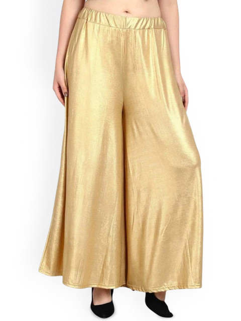 SRISARAS Women Flared Cotton Palazzos