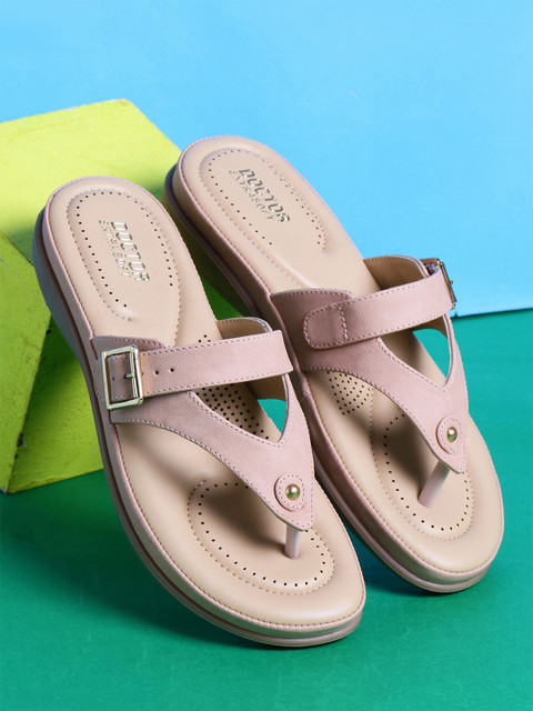 DOCTOR EXTRA SOFT Women T-Strap Flats with Buckles