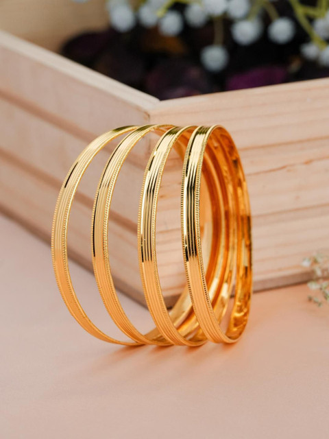 Zeraki Jewels Set Of 4 Gold-Plated Bangles