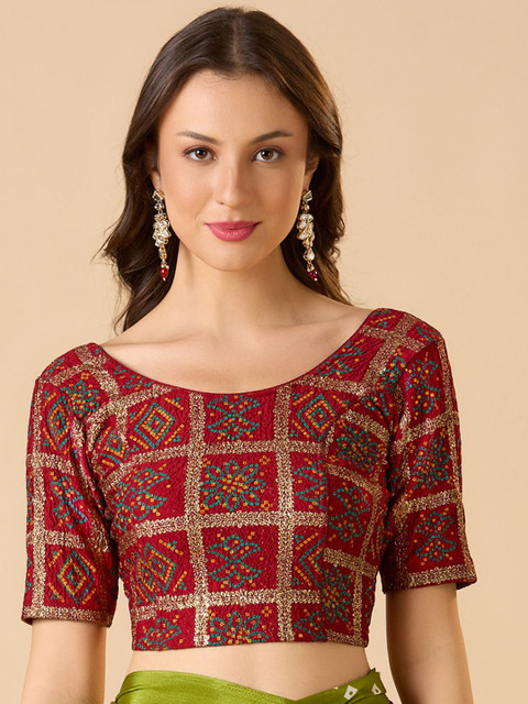 SALWAR STUDIO Printed Stretchable Saree Blouse