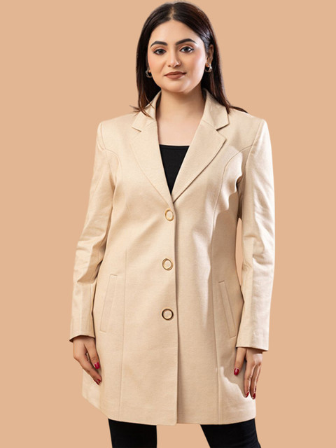 TWENTY ME Notched Lapel Collar Single-Breasted Overcoat
