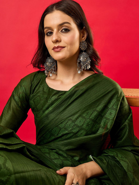 Anouk Ethnic Motifs Zari Tussar Saree - Image 5