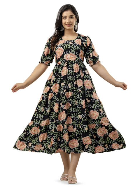 KALINI Women Floral Printed Maternity Anarkali Kurta