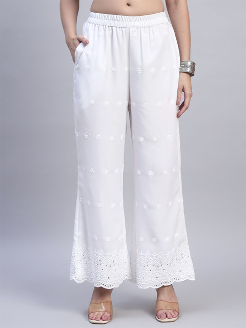 Shopping Queen Women Embroidered Cotton Ethnic Palazzos