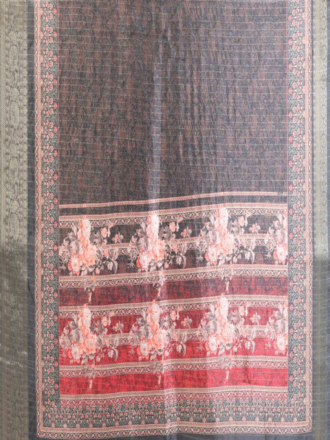 VJ FASHION Women Printed Dola Silk Blend Saree with Unstitched Blouse Piece - Image 6