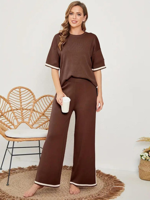 Moda Rapido Round Neck Top With Trousers Co-Ords