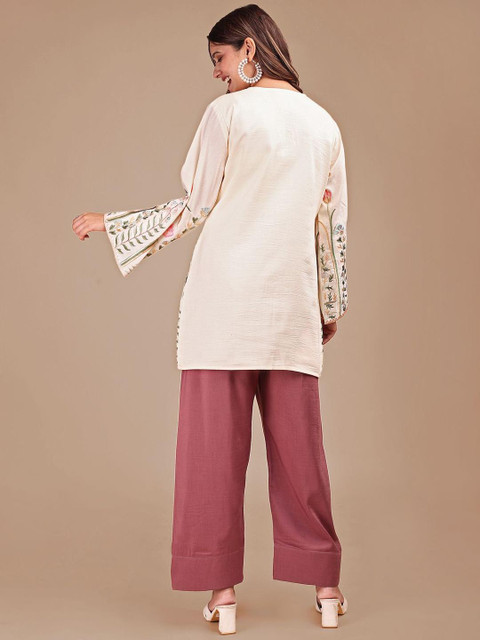 Tikhi Imli Embroidered V-Neck Tunic With Trousers Co-Ords - Image 6