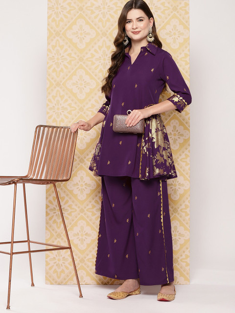 Ahalyaa Women Printed Ethnic Tunic with Palazzos