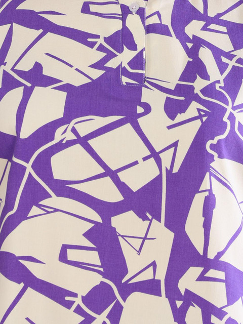 ISHQY Plus Size Printed Pure Cotton Round Neck Top With Palazzos Co-Ords - Image 7