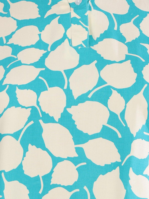 ISHQY Printed Pure Cotton Mandarin Collar Plus Size Tunic With Trouser Co-Ords - Image 4