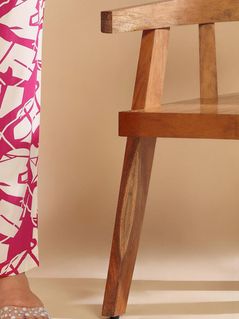 ISHQY Plus Size Floral Printed Pure Cotton Tunic With Trousers Co-Ords - Image 3