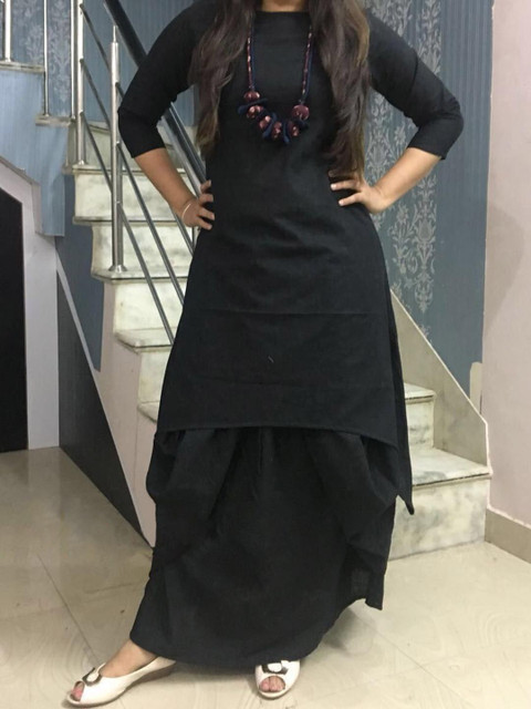 RA Creation Women Dyed Viscose Rayon Kurta & Dhoti Pants