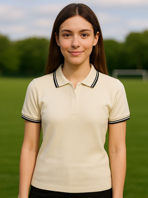 Seiyon Tex Women Solid Polo Collar Pure Cotton T-shirt