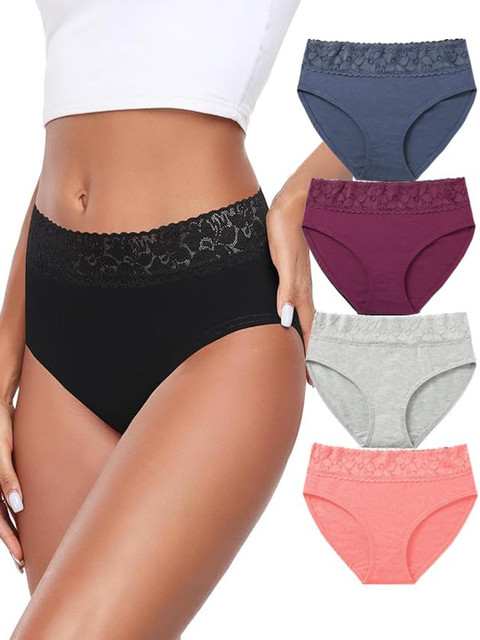 Nicsy Set of 4 Mid-Rise Hipster Briefs