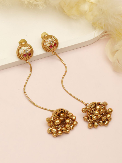 VIVAZS Rose Gold-Plated Dome Shaped Jhumkas