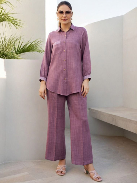 SZN Printed Pure Silk Shirt & Trousers Co-Ords