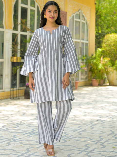 The Hope Women Striped Pure Cotton Co-Ord Sets