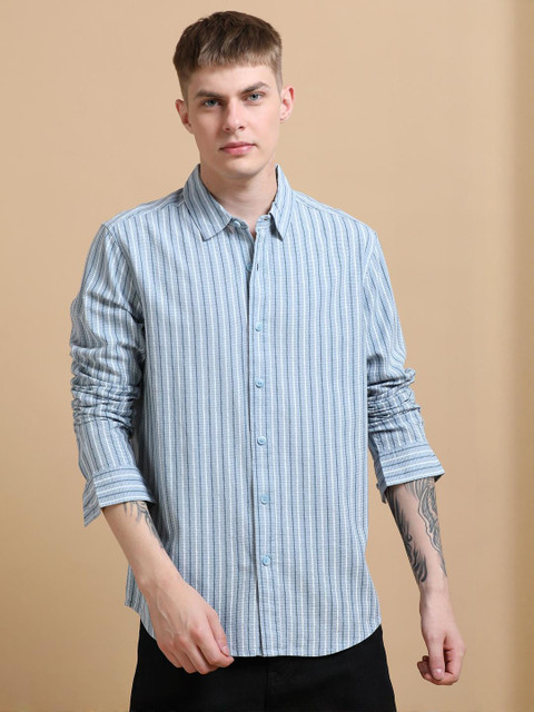 StitchX Men's Full Sleeve Vertical Stripes Shirt