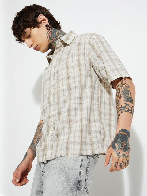 max Tartan Checks Checked Pure Cotton Casual Shirt