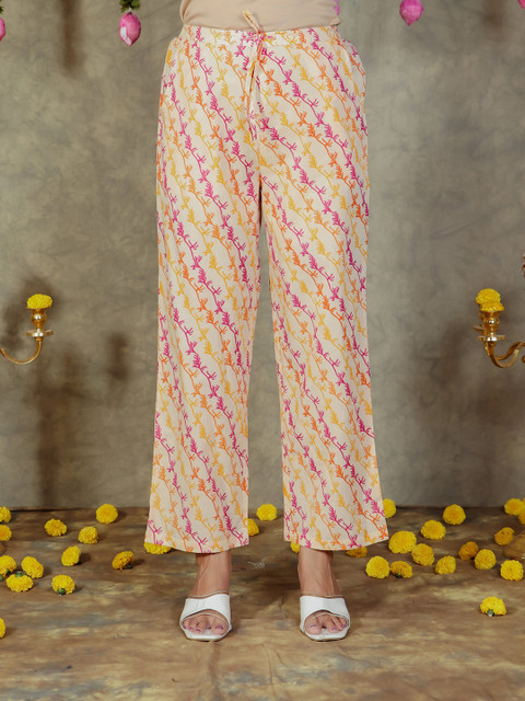 Aramya Women Cotton Ethnic Motifs Printed Ethnic Palazzos