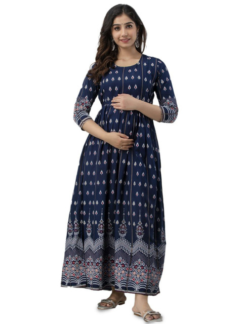 KALINI Women Ethnic Motifs Printed Maternity Anarkali Kurta