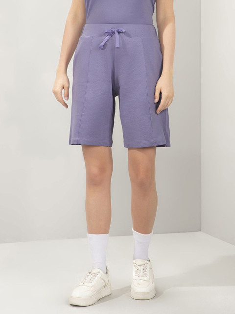 Amante Women High-Rise Relaxed-Fit Pure Cotton Sports Shorts