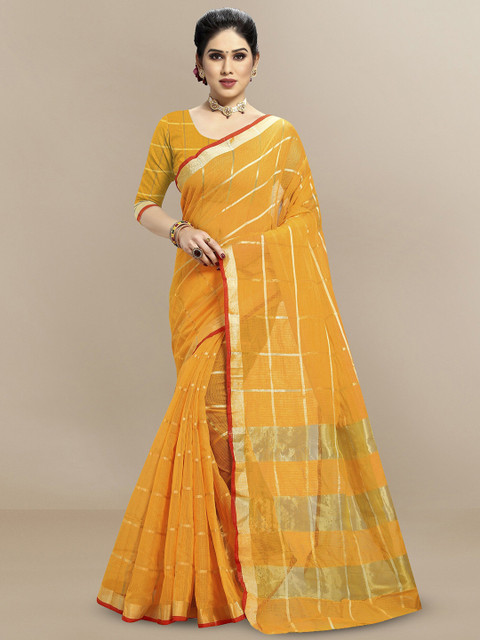 Moda Rapido Kota Doria Pure Cotton Saree with Blouse piece