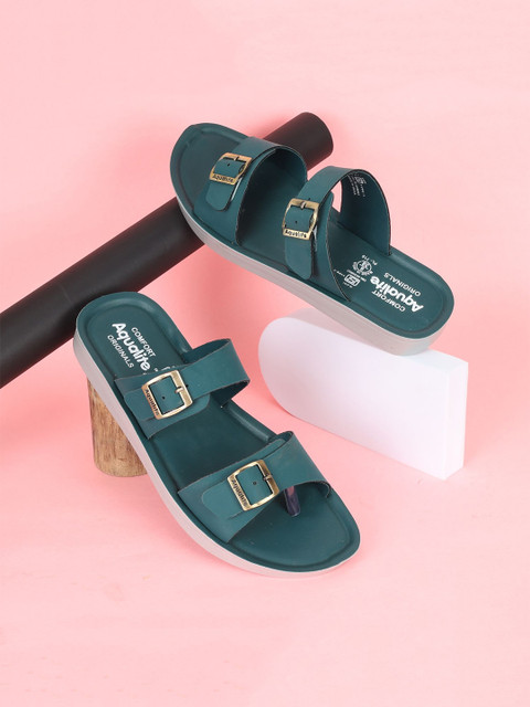 Aqualite Women Open Toe Flats with Buckles